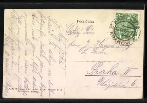 AK Krakow, Rynek z kosciolem sw Wojciecha