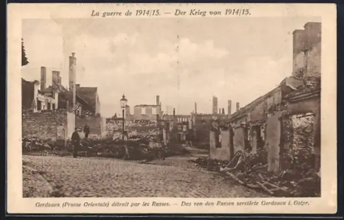 AK Gerdauen i. Ostpr., Die von den Russen zerstörte Stadt