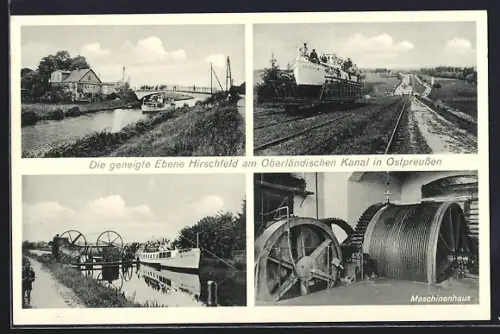 AK Hirschfeld, am Oberländischen Kanal, Flusspartien, Innenansicht Maschinenhaus