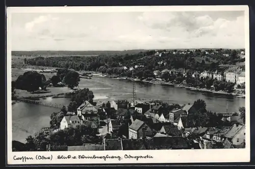 AK Crossen /Oder, Blick vom Weinbergsweg mit Oderpartie