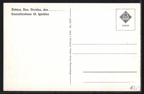 AK Zobten /Bez. Breslau, Exerzitienhaus St. Ignatius