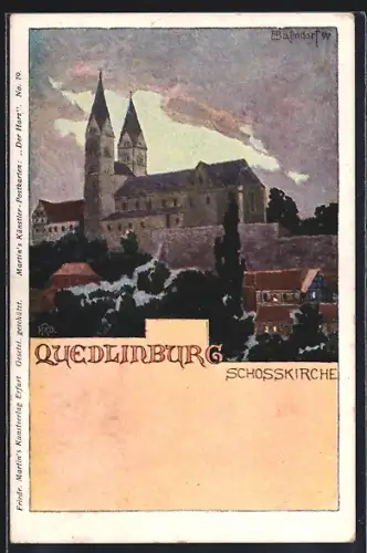 AK Quedlinburg, Blick zur Schlosskirche