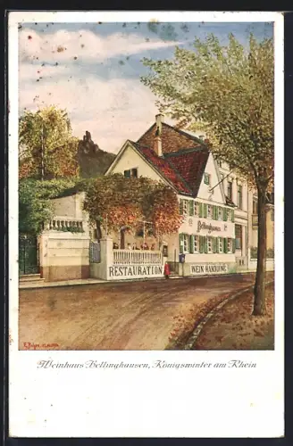 AK Königswinter am Rhein, Gasthaus und Weinhaus Bellinghausen