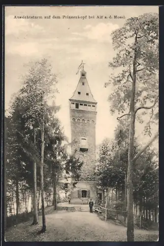 AK Alf a. d. Mosel, Aussichtsturm auf dem Prinzenkopf