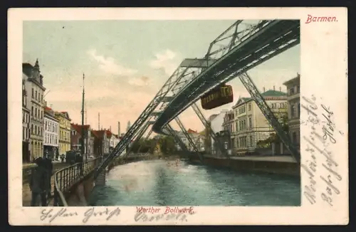 AK Barmen, Werther Bollwerk mit Schwebebahn