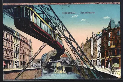 AK Elberfeld, Schwebebahn über der Wupper