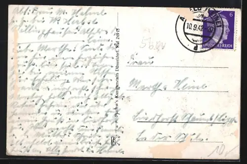 AK Elberfeld, Schwebebahn mit Bahnhof Döppersberg, Ladenstrasse und Strassenbahn