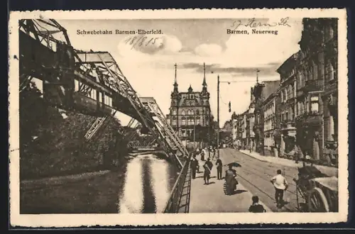 AK Barmen, Schwebebahn Barmen-Elberfeld, Neuerweg
