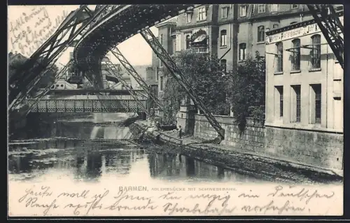 AK Barmen, Adlerbrücke mit Schwebebahn