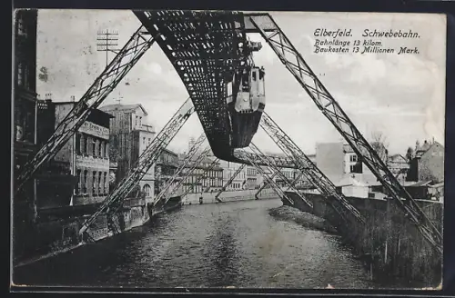 AK Elberfeld, Schwebebahn über der Wupper