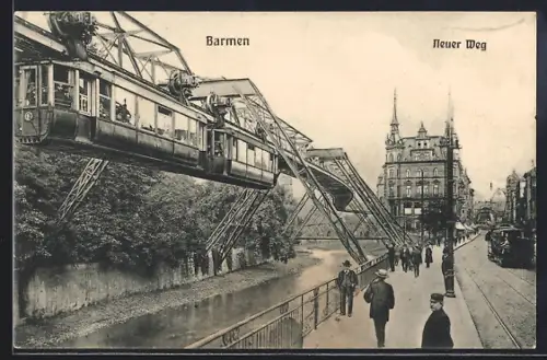 AK Barmen, Schwebebahn, Neuer Weg
