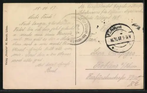 AK Libau, Gedenkstein, enthüllt am 7.5.1916