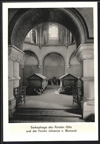AK Friedrichsruh /Hamburg, Sarkophage des Fürsten Otto und der Fürstin Johanna v. Bismarck