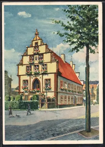 Künstler-AK Bad Salzuflen, Rathaus