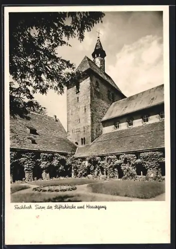 AK Fischbeck / Hessisch Oldendorf, Turm der Stiftskirche und Kreuzgang