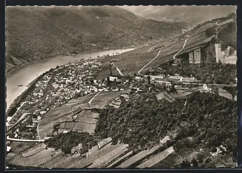 AK Klotten /Mosel, Fliegeraufnahme mit Weinbergen
