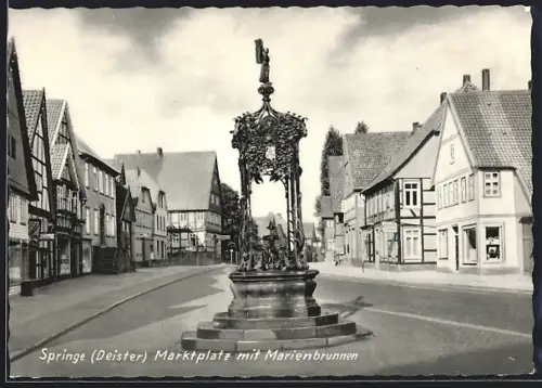 AK Springe /Deister, Marktplatz mit Marienbrunnen