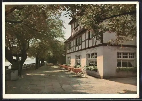 AK Bad Godesberg, Hotel Schaumberger Hof mit Terrasse