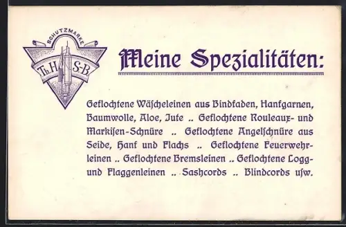 AK Braunschweig, Empfangs-Bescheid der Firma Theodor Halle Sohn