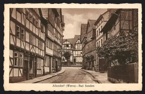 AK Bad Sooden-Allendorf /Werra, Strassenpartie mit Fachwerkhäusern