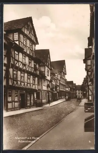 AK Allendorf a. d. Werra, Ackerstrasse mit Fachwerkhäusern