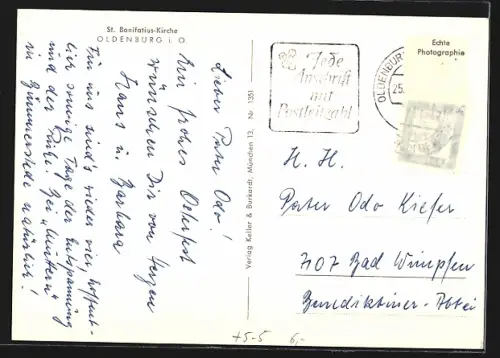 AK Oldenburg i. O., Inneres der St. Bonifatius-Kirche