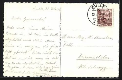 AK Bulle, Blick in den Ort mit Moléson