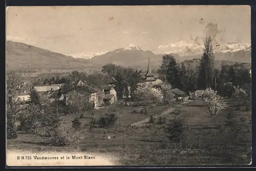 AK Vandoeuvres, Ortsansicht mit Mt. Blanc