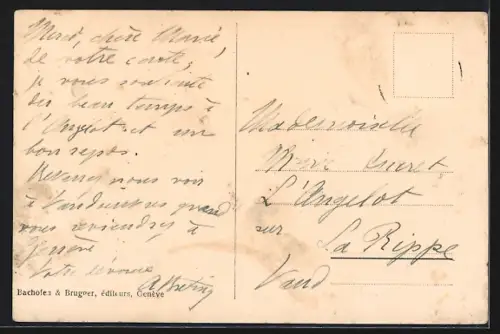 AK Vandoeuvres, Ortsansicht mit Mt. Blanc