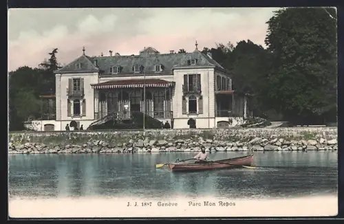 AK Geneve, Parc Mon Repos, Villa und Ruderboot