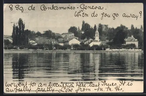 AK Hermance, Ortsansicht vom Lac Léman