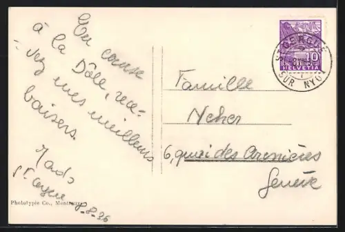 AK St. Cergues, Totalansicht mit Bergpanorama aus der Vogelschau