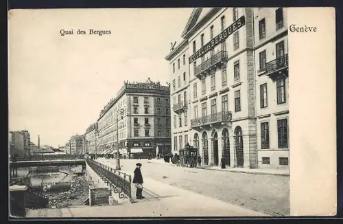 AK Genève, Quai des Bergues, Hotel des Bergues