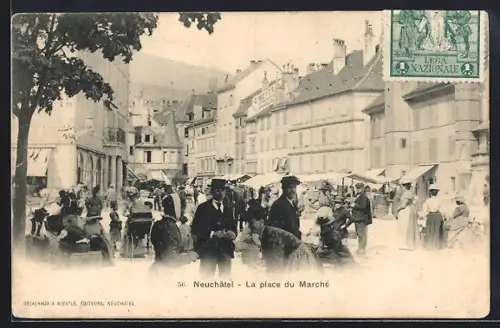 AK Neuchatel, La place du Marché