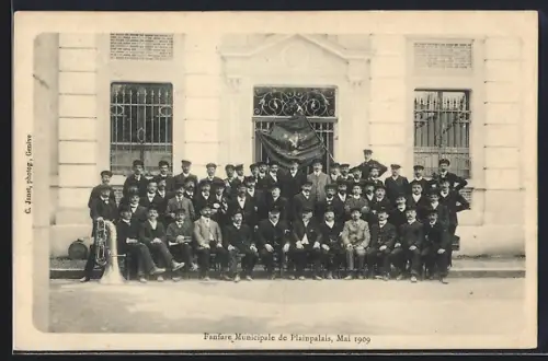 AK Geneve, Fanfare Municipale de Plainpalais Mai 1909