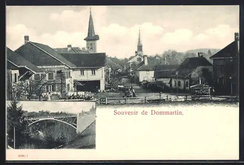 AK Dommartin, Les Eglises, La Rue, Le Pont