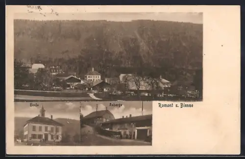 AK Romont s. Bienne, Vue générale, L`Ecole, L`Auberge