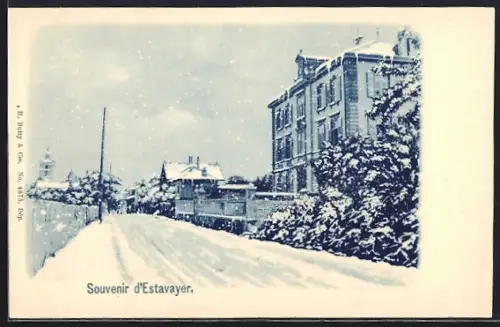 AK Estavayer, Une Rue en Hiver