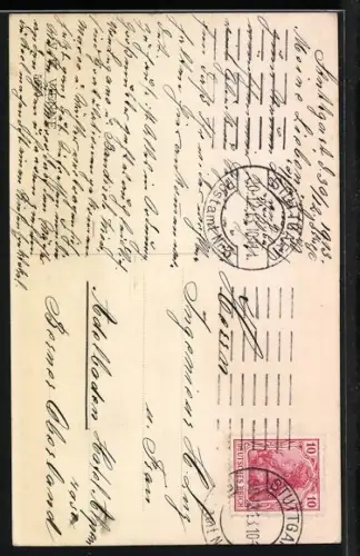 Künstler-AK Mann mit Mistelzweig fällt von seinem Schlitten, Fröhliche Fahrt ins neue Jahr