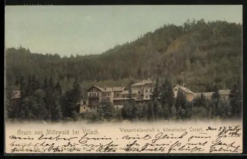 AK Villach, Mittewald, Wasserheilanstalt u. klimatischer Curort