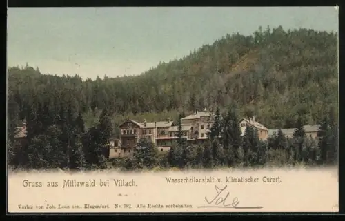 AK Villach, Mittewald, Wasserheilanstalt u. klimatischer Curort