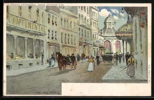Künstler-AK Spa, Rue Royale