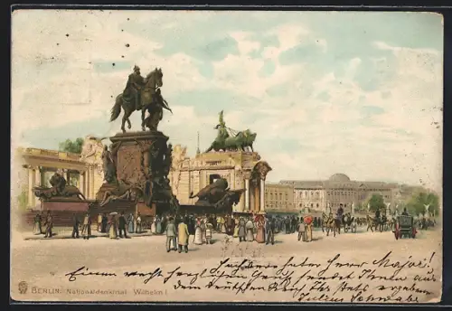Lithographie Berlin, Nationaldenkmal Wilhelm I