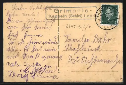 AK Wassermühlenholz b. Kappeln, Gasthaus im Park