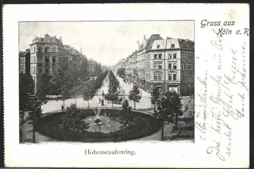 AK Köln-Neustadt, Hohenstaufenring mit Anlage aus der Vogelschau