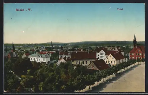 AK Bünde i. W., Totalansicht der Stadt