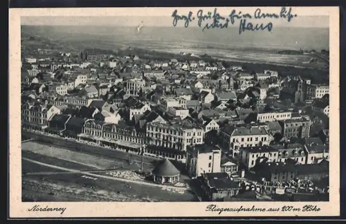 AK Norderney, Teilansicht, Fliegeraufnahme