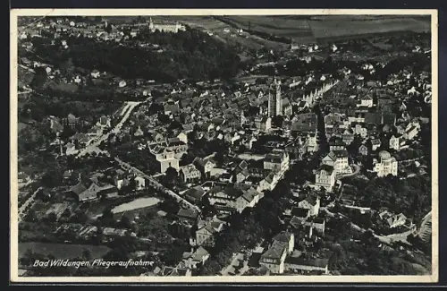 AK Bad Wildungen, Fliegeraufnahme des Ortes