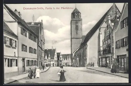 AK Donauwörth, Partie b. der Pfarrkirche