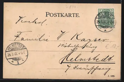 AK Cleve, Teilansicht mit Hafen